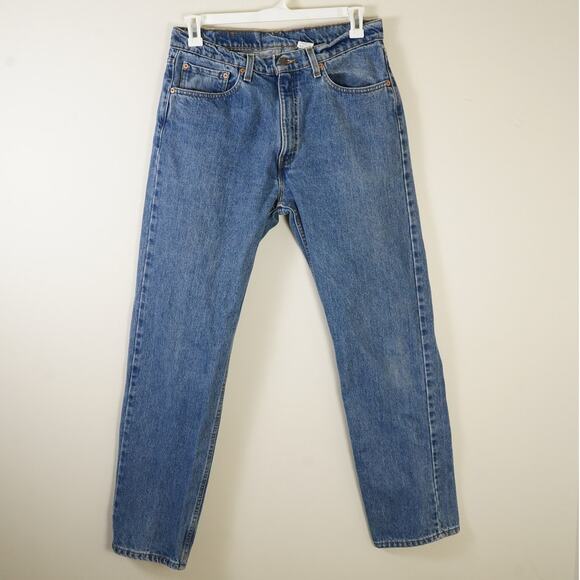 VTG 90s Levis 505 blue denim casual western straight leg jeans mens 34x32 - Picture 1 of 7